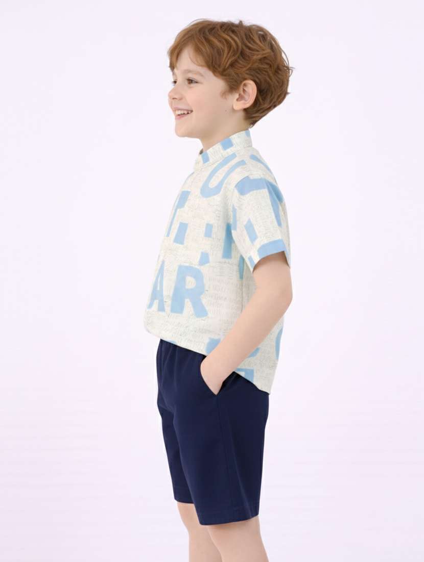 Boys Printed Shirt And Short Set - 22356682 -  Standard Image - 1