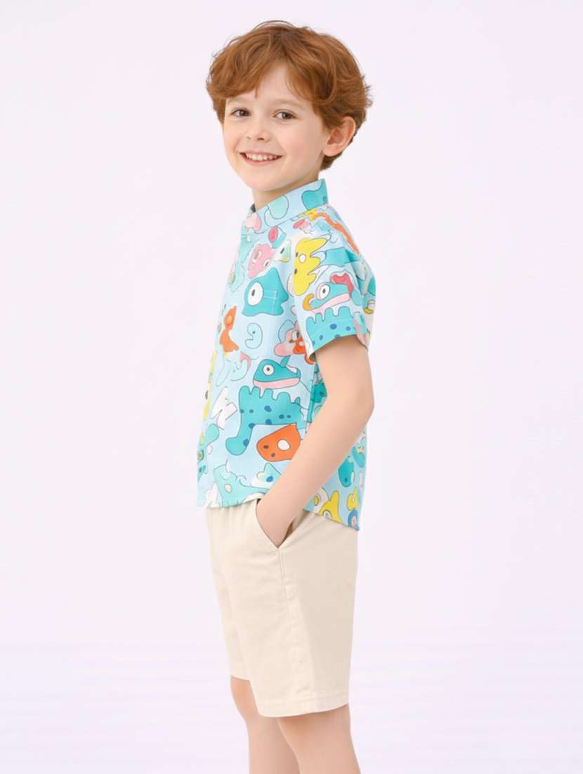 boys printed shirt and short set - 22356690 -  Standard Image - 1
