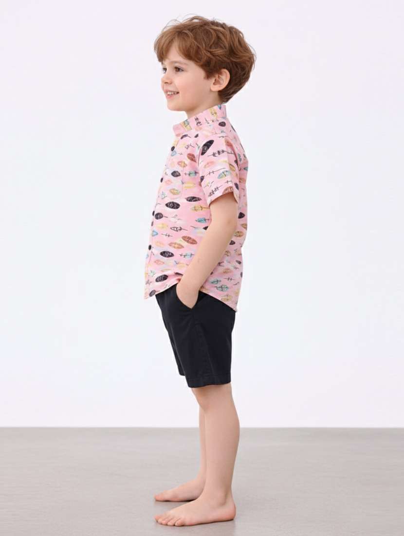 boys printed shirt and short set - 22356701 -  Standard Image - 1