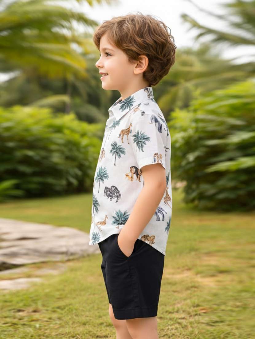 boys printed shirt and short set - 22356718 -  Standard Image - 1