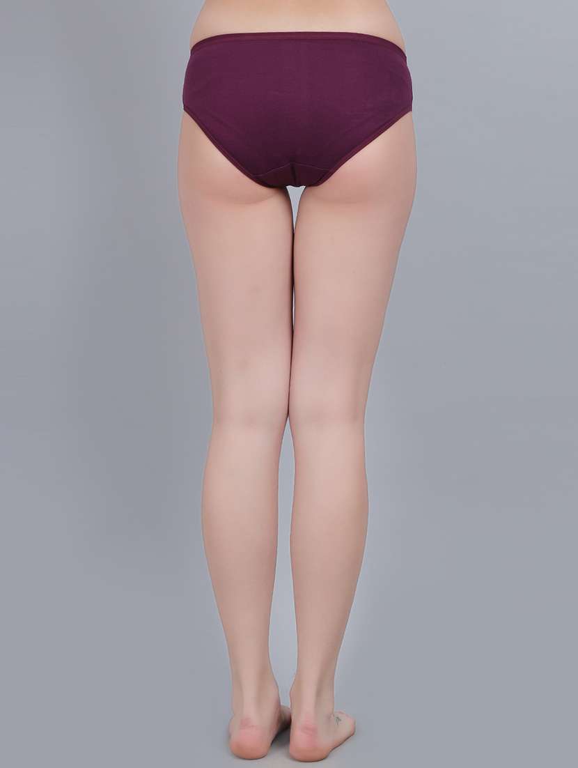 women pack of 4 solid mid rise panty - 22356995 -  Standard Image - 6