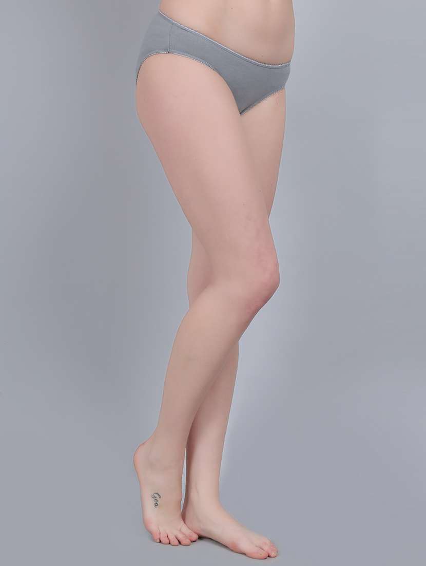 women pack of 4 solid mid rise panty - 22356999 -  Standard Image - 4