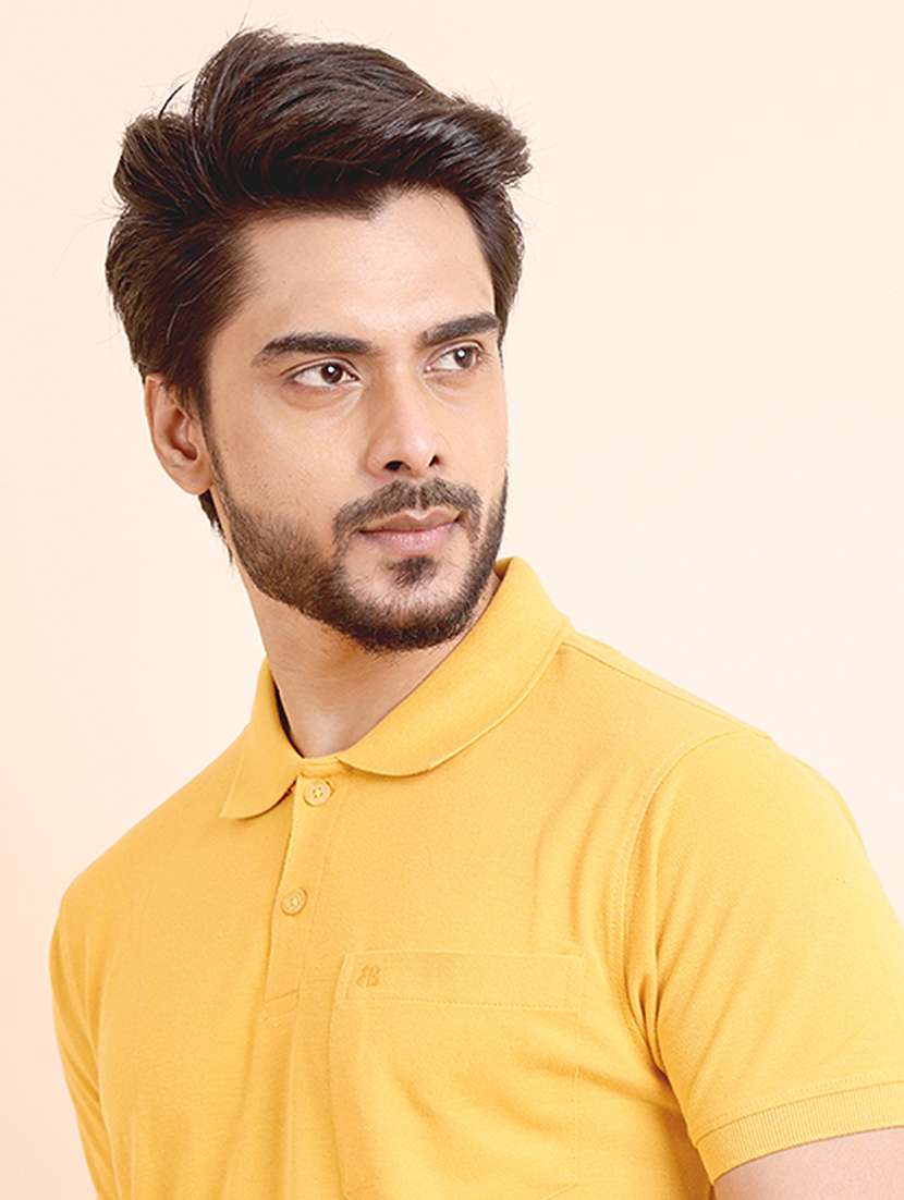 men solid short sleeve polo t-shirt - 22357007 -  Standard Image - 1