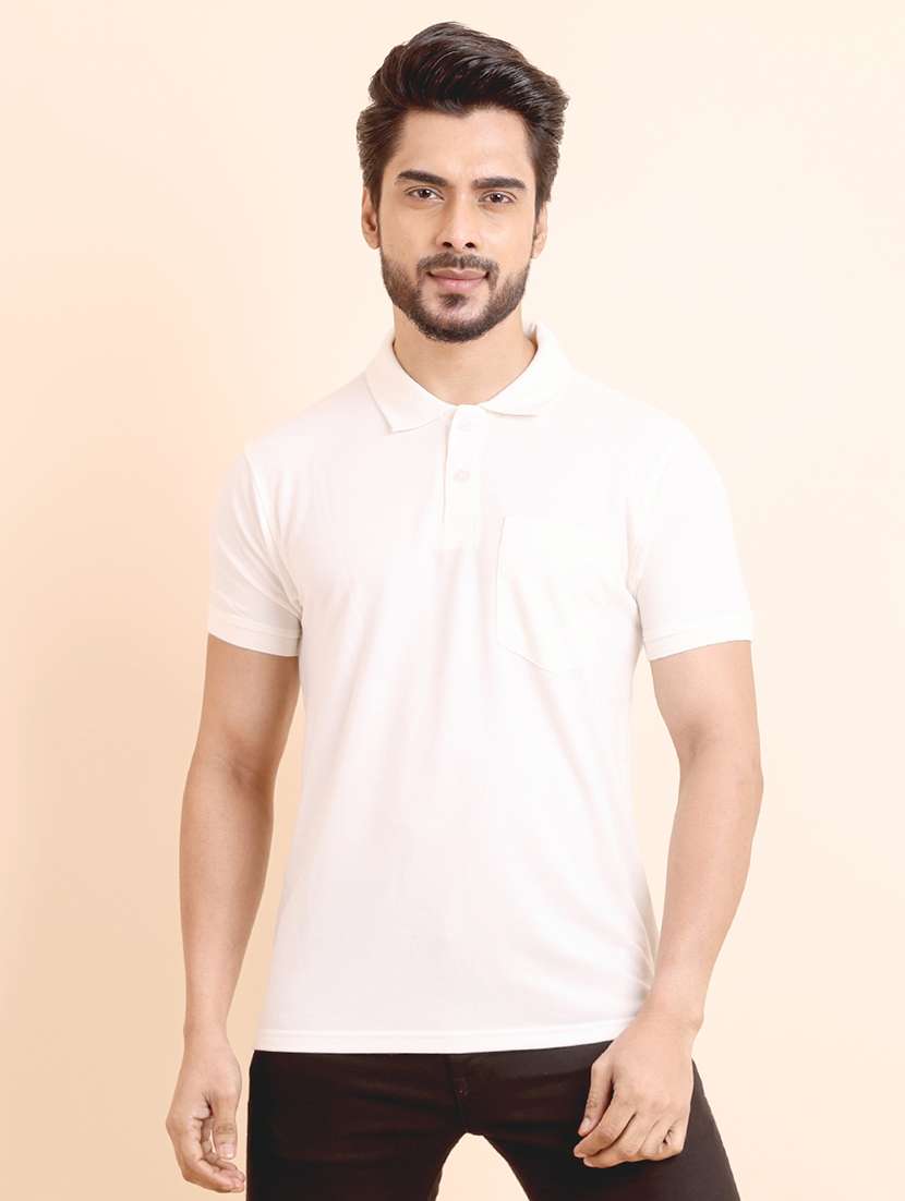 men solid short sleeve polo t-shirt