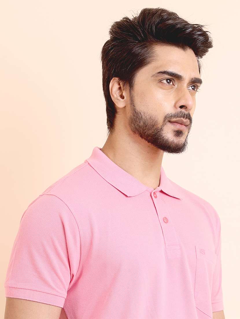 men solid short sleeve polo t-shirt - 22357014 -  Standard Image - 1