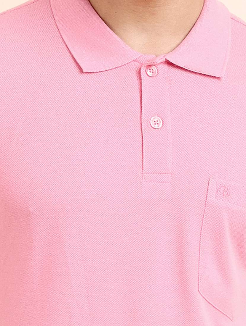 men solid short sleeve polo t-shirt - 22357014 -  Standard Image - 4