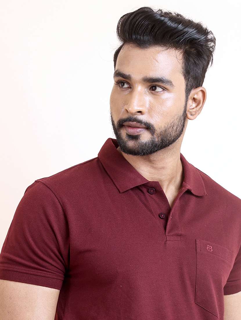 men solid short sleeve polo t-shirt - 22357015 -  Standard Image - 1