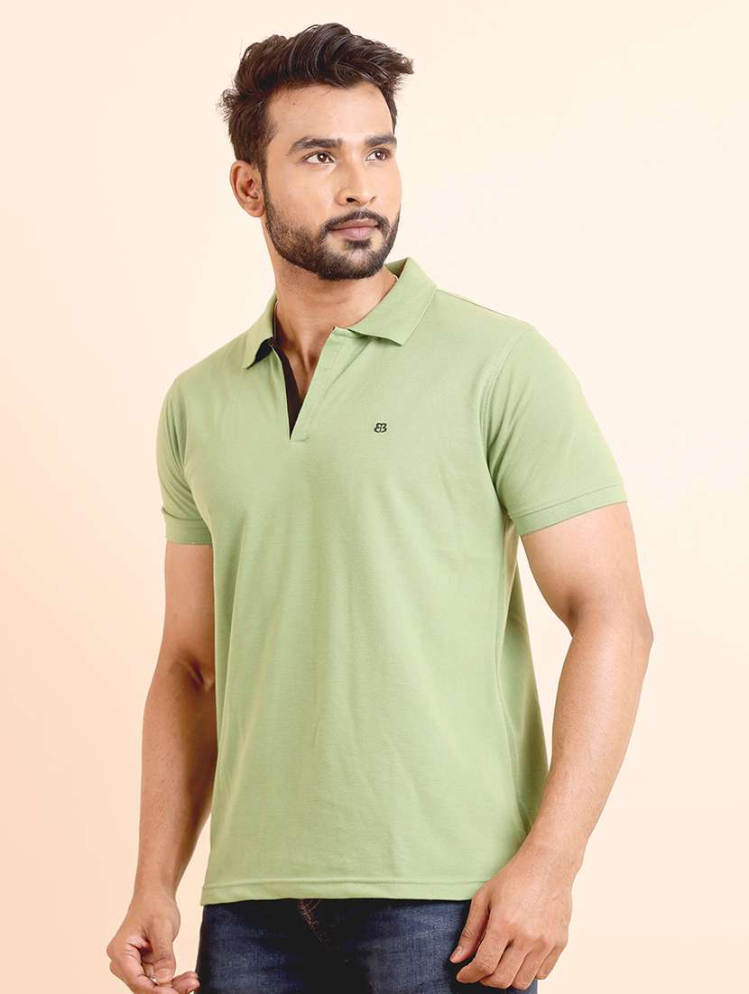 men solid short sleeve polo t-shirt - 22357018 -  Standard Image - 1