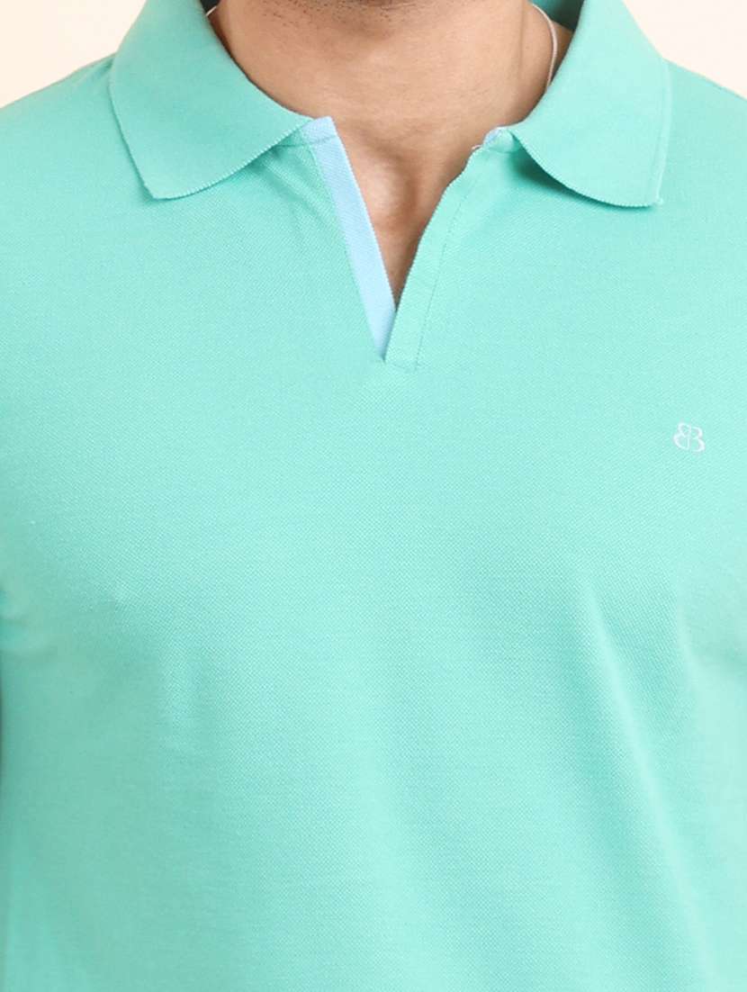 men solid short sleeve polo t-shirt - 22357020 -  Standard Image - 4