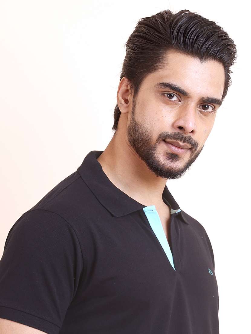 men solid short sleeve polo t-shirt - 22357022 -  Standard Image - 1