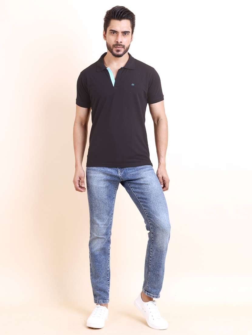 men solid short sleeve polo t-shirt - 22357022 -  Standard Image - 4