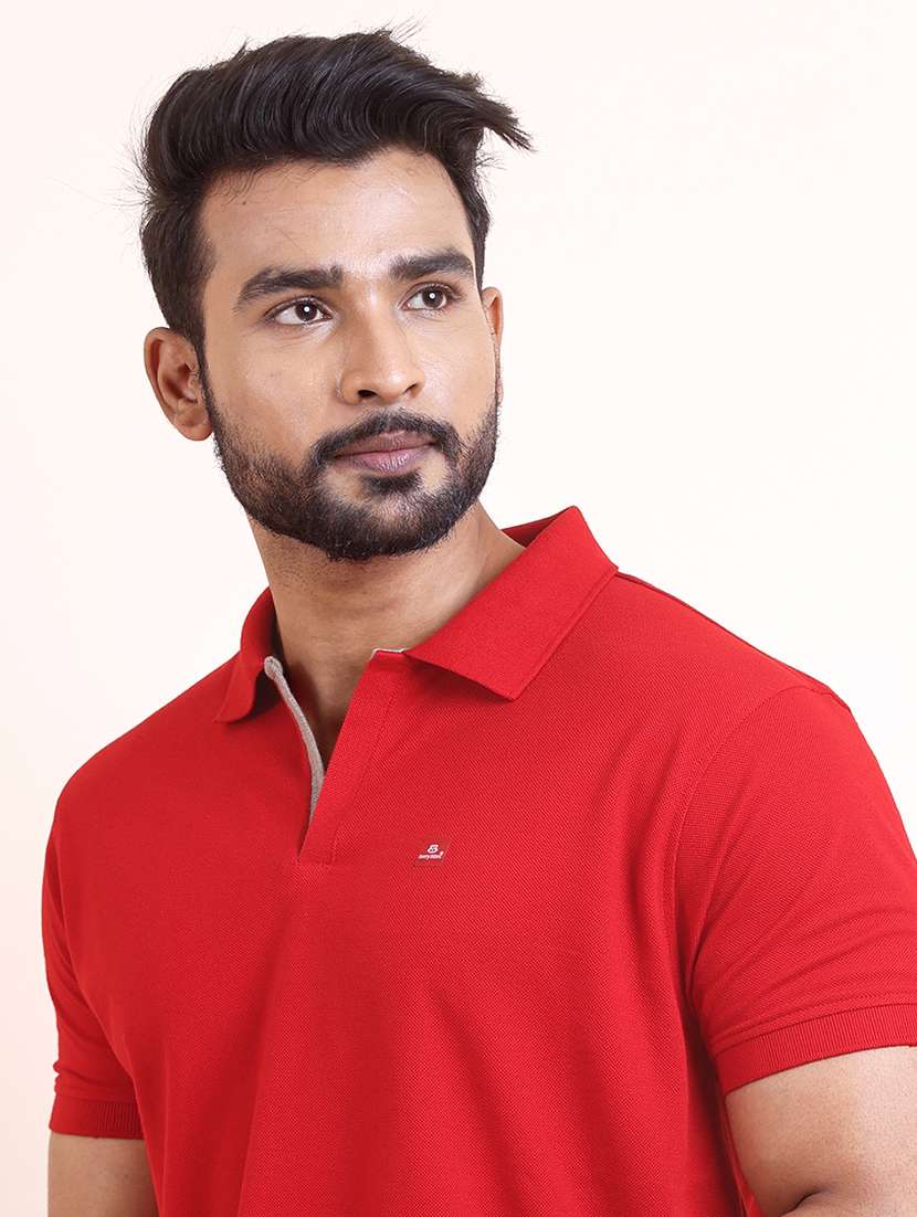 men solid short sleeve polo t-shirt - 22357025 -  Standard Image - 1