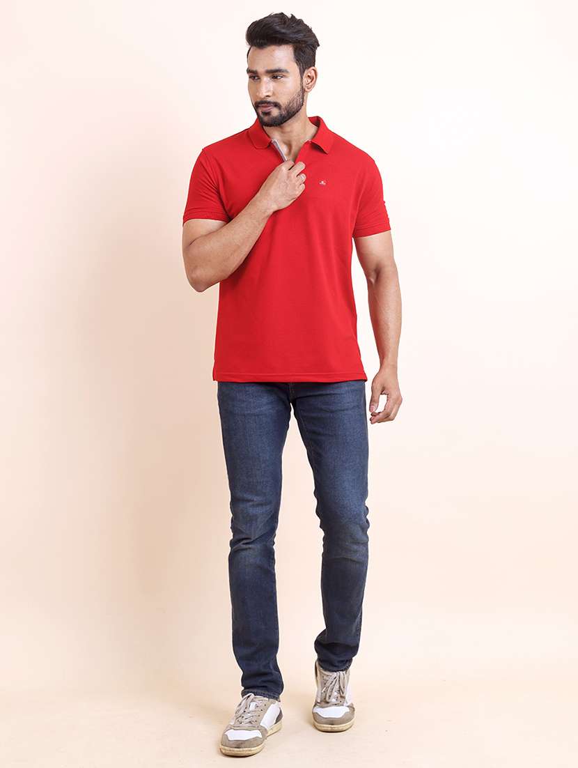 men solid short sleeve polo t-shirt - 22357025 -  Standard Image - 4