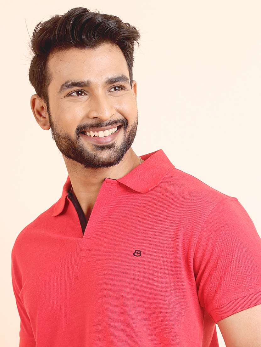 men solid short sleeve polo t-shirt - 22357026 -  Standard Image - 1