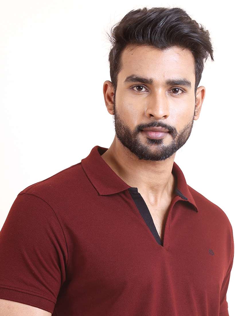 men solid short sleeve polo t-shirt - 22357029 -  Standard Image - 1