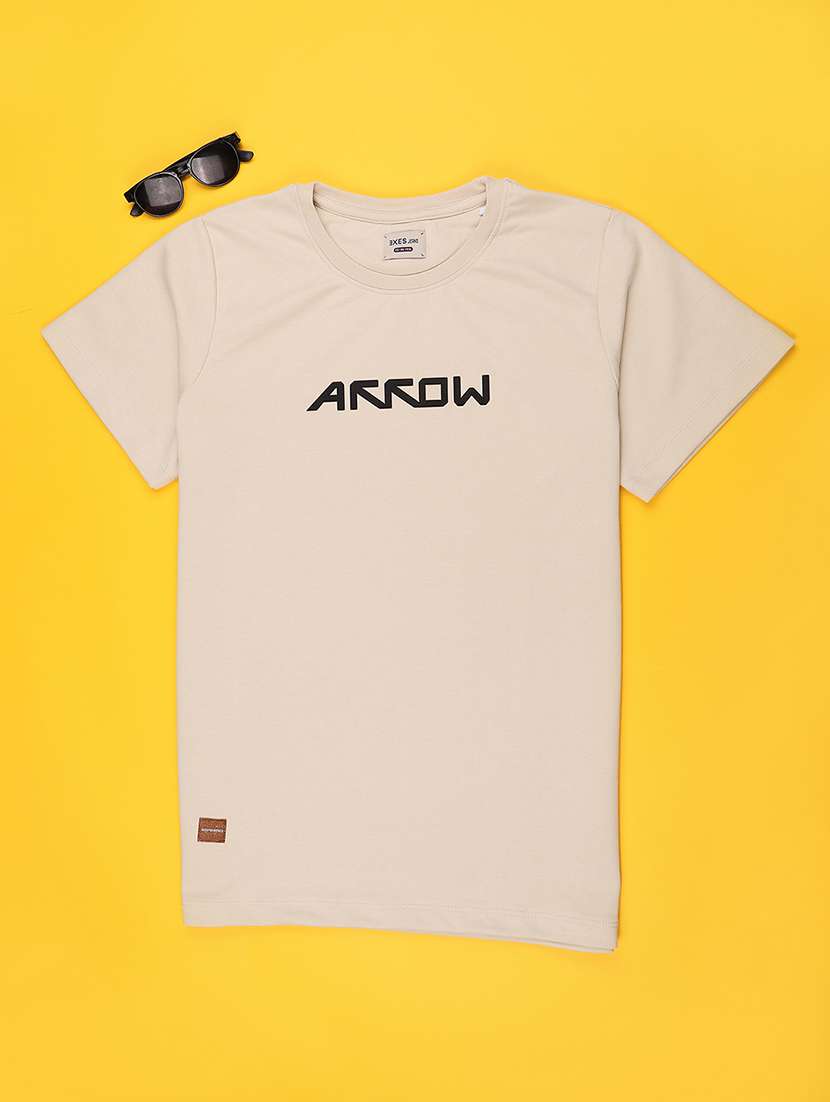 beige cotton blend tshirt - 22357066 -  Standard Image - 1