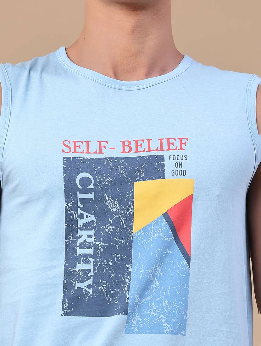 men printed sleeveless vest - 22357098 -  Standard Image - 1