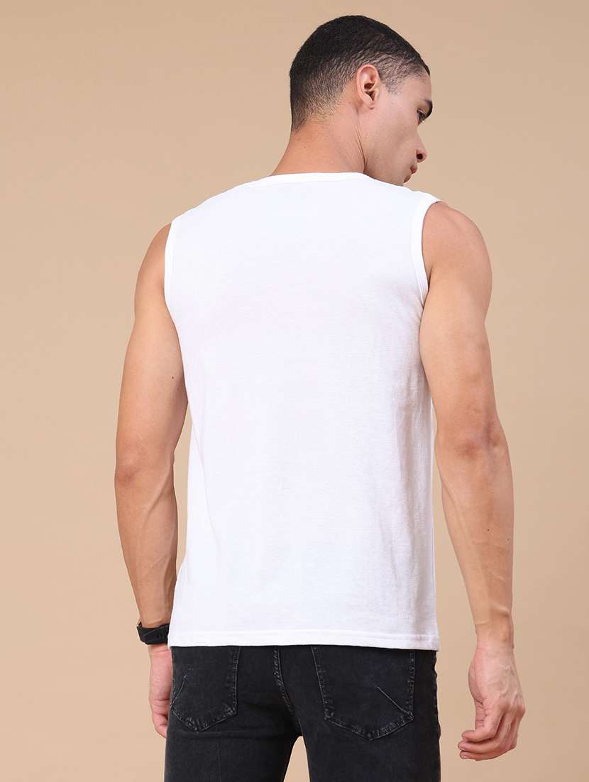 men solid sleeveless vest - 22357100 -  Standard Image - 4