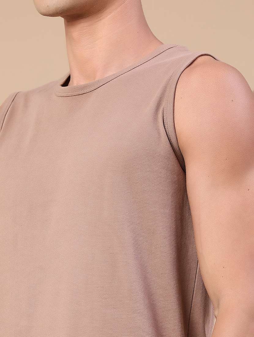 men solid sleeveless vest - 22357101 -  Standard Image - 1