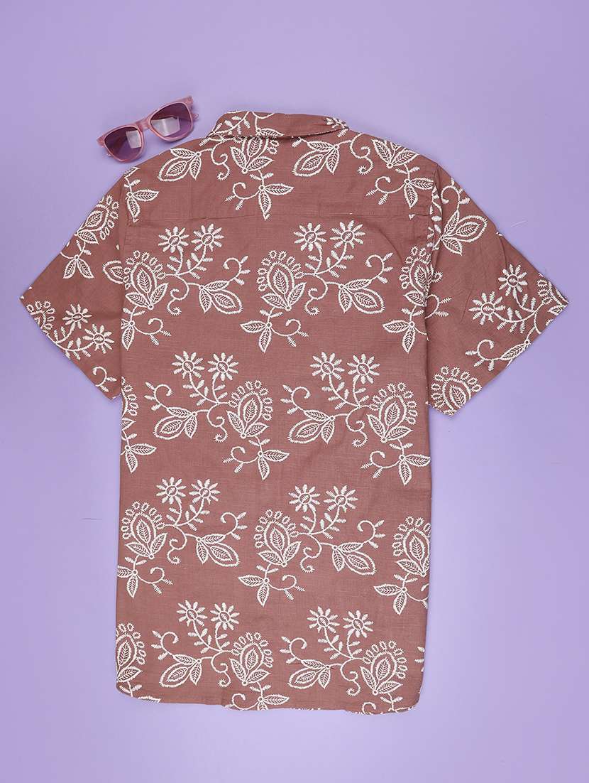 Rust Cotton Shirt - 22357124 -  Standard Image - 1