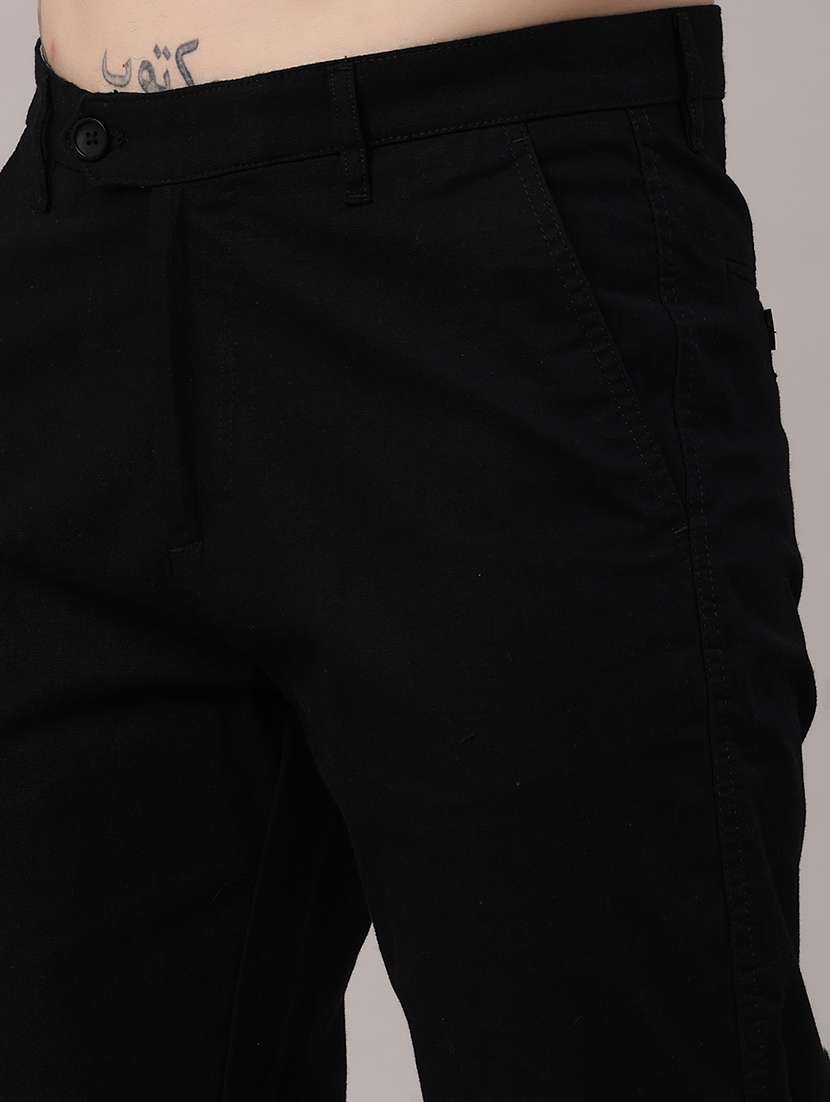 men solid mid rise chinos casual trouser - 22357155 -  Standard Image - 1