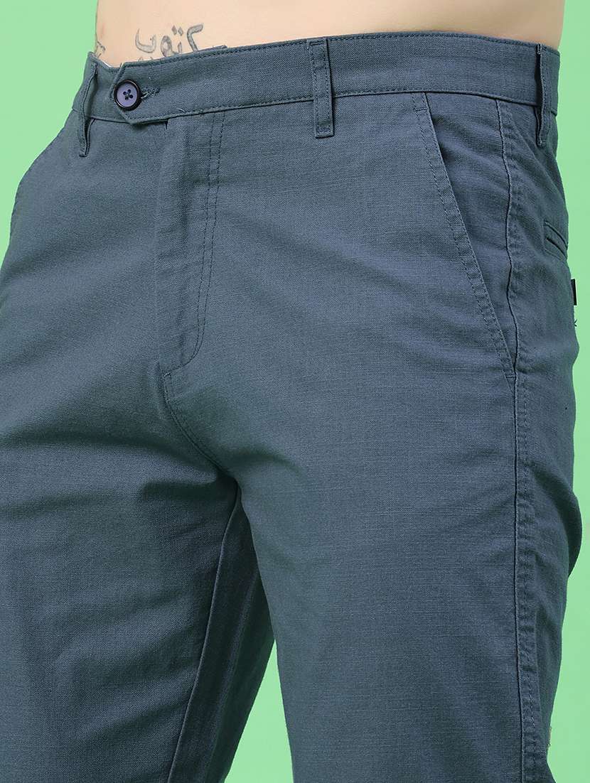 men solid mid rise chinos casual trouser - 22357156 -  Standard Image - 1