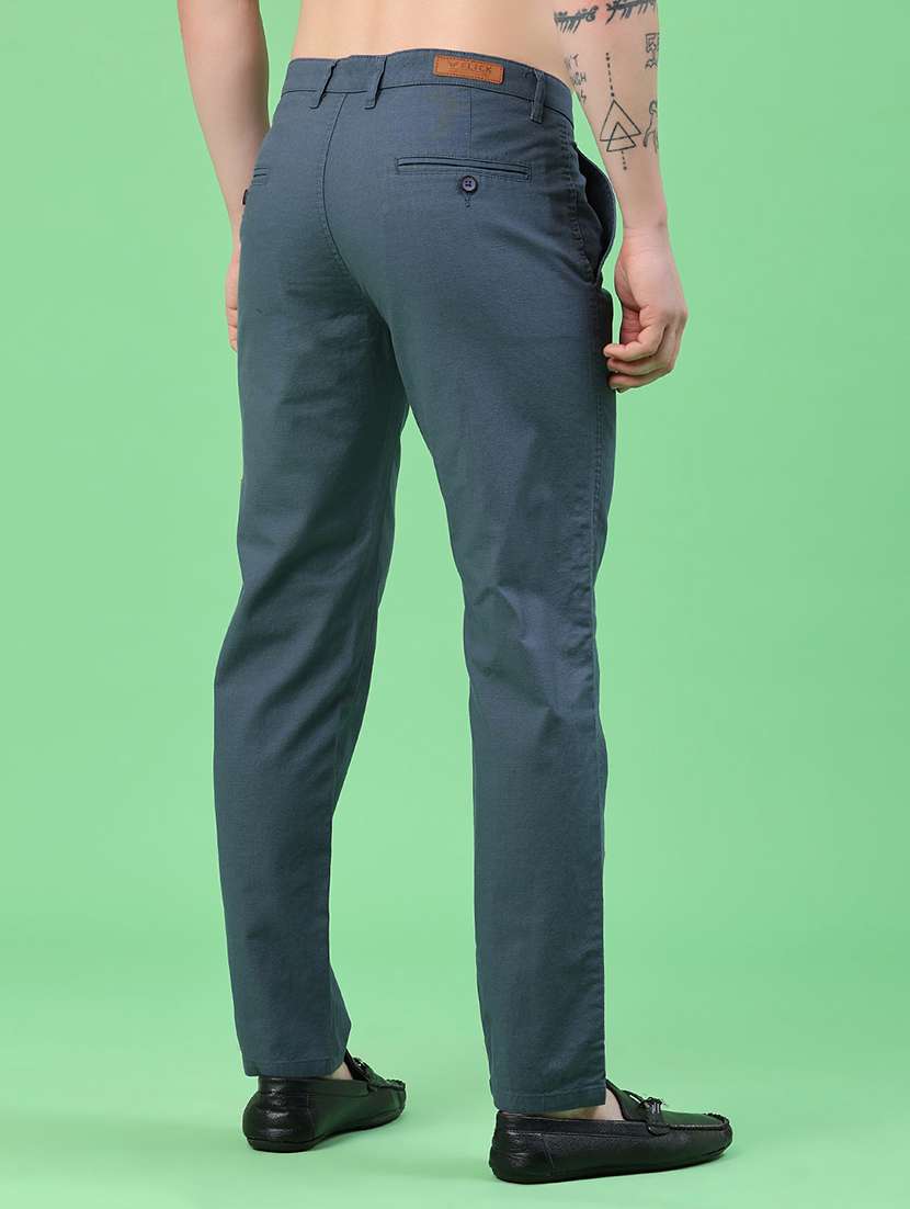 men solid mid rise chinos casual trouser - 22357156 -  Standard Image - 4
