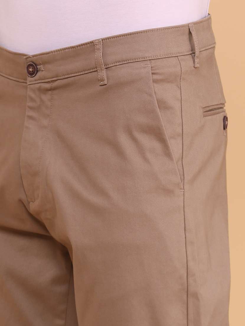 Men Solid Mid Rise Chinos Casual Trouser - 22357163 -  Standard Image - 1