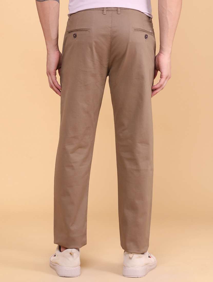 Men Solid Mid Rise Chinos Casual Trouser - 22357163 -  Standard Image - 4