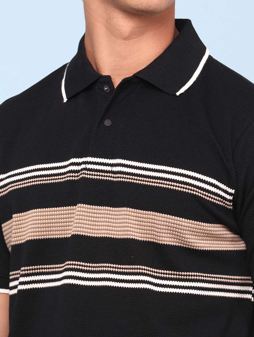 men striped short sleeve regular fit polo t-shirt - 22357166 -  Standard Image - 1