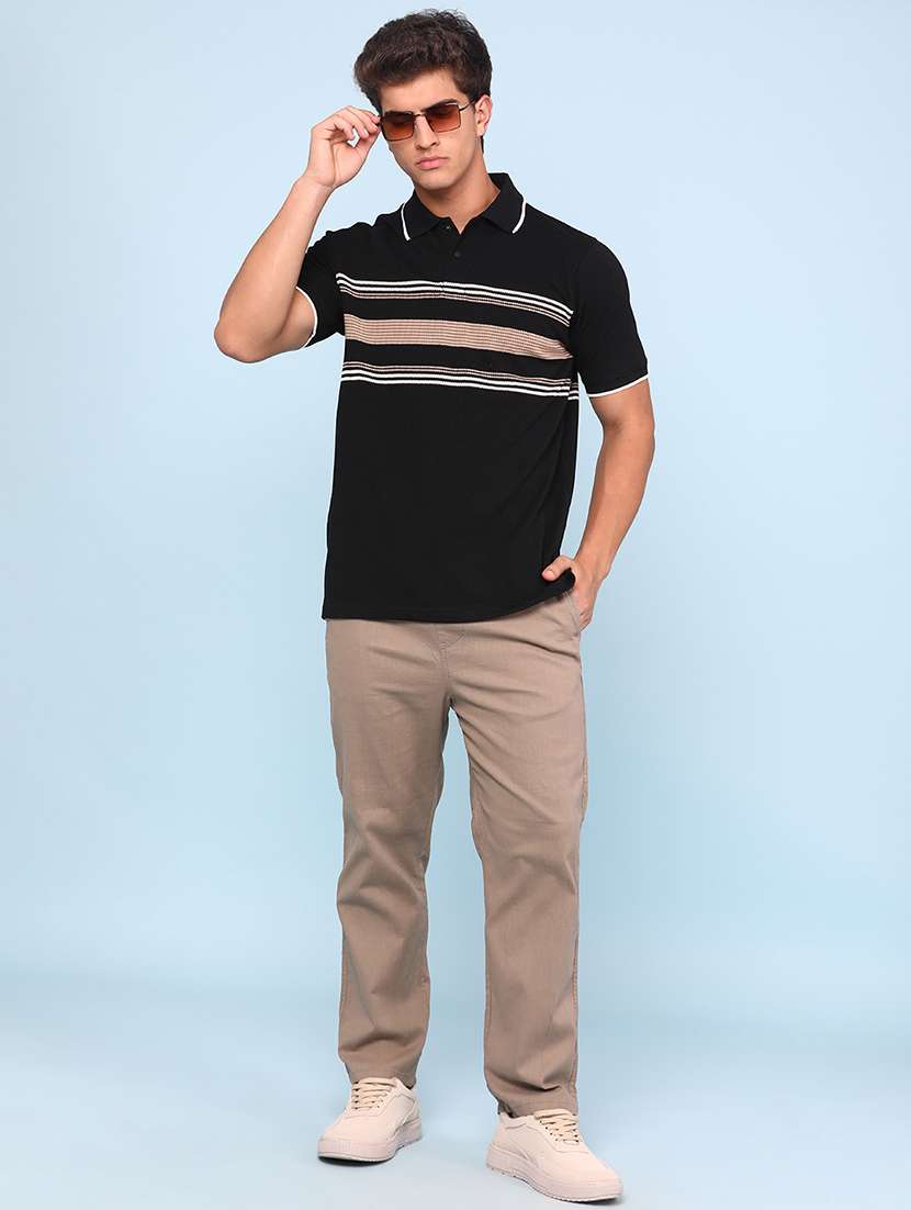 men striped short sleeve regular fit polo t-shirt - 22357166 -  Standard Image - 4