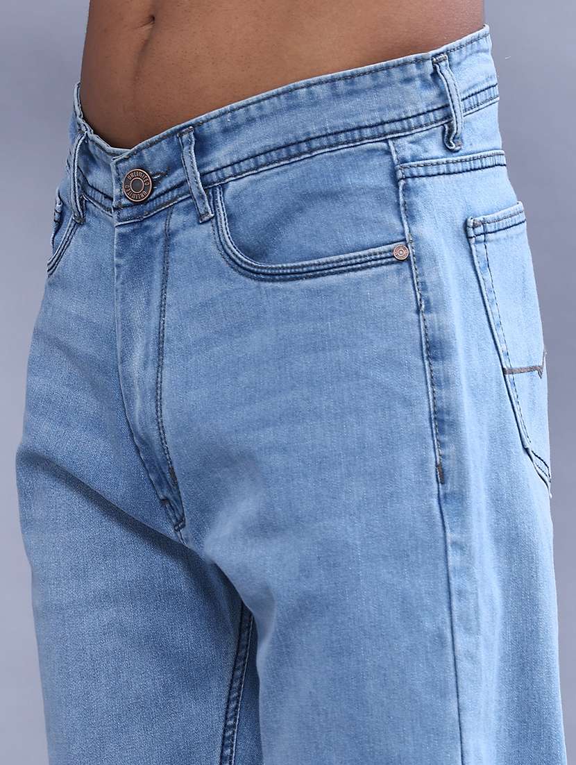 Men Plain Mid Rise Full Length Straight Jeans - 22357171 -  Standard Image - 1