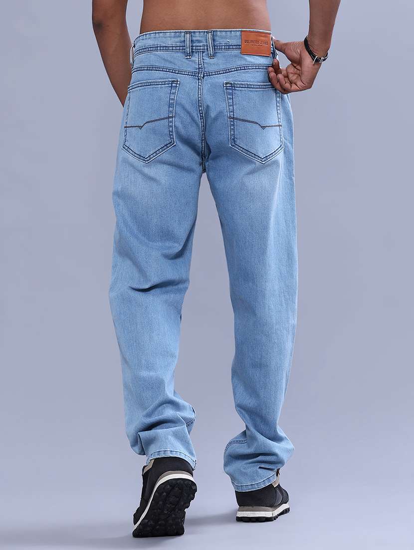 Men Plain Mid Rise Full Length Straight Jeans - 22357171 -  Standard Image - 4