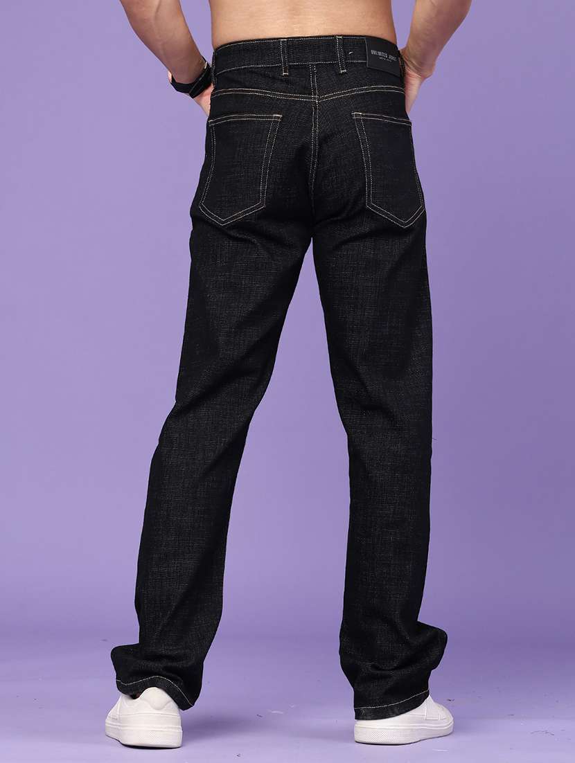 Men Plain Mid Rise Full Length Straight Jeans - 22357179 -  Standard Image - 4