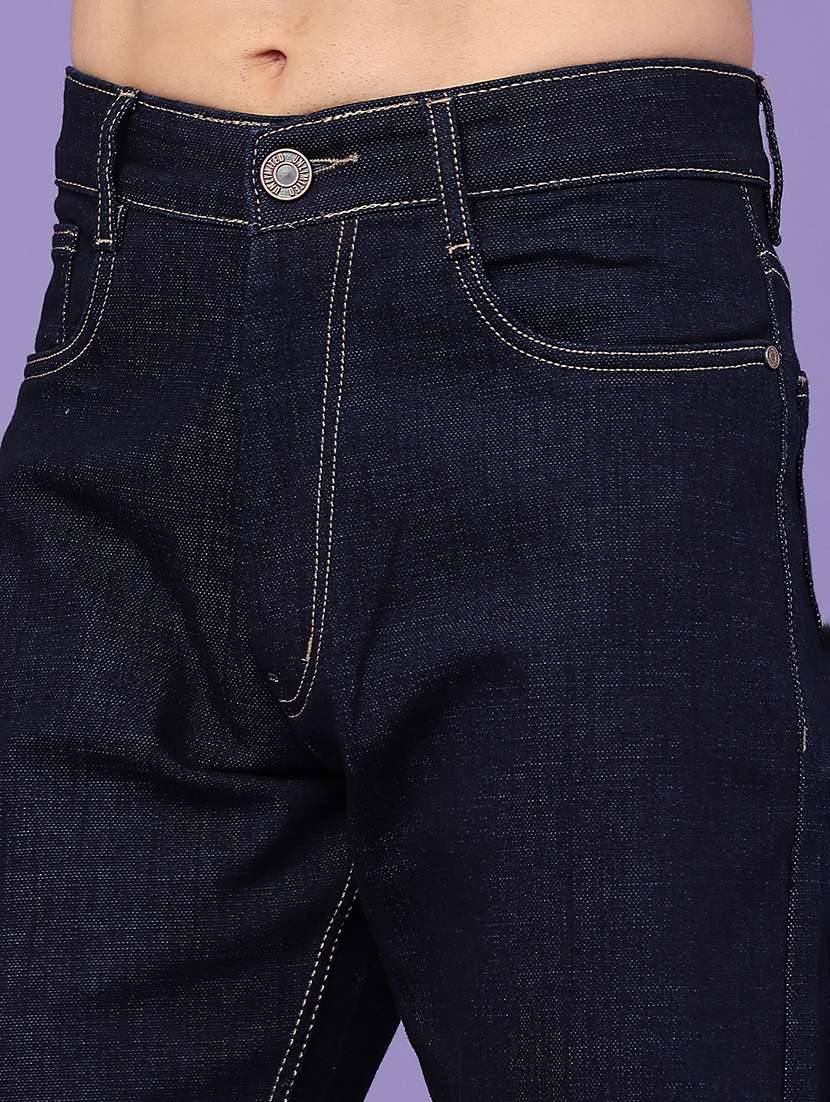 Men Plain Mid Rise Full Length Straight Jeans - 22357180 -  Standard Image - 1