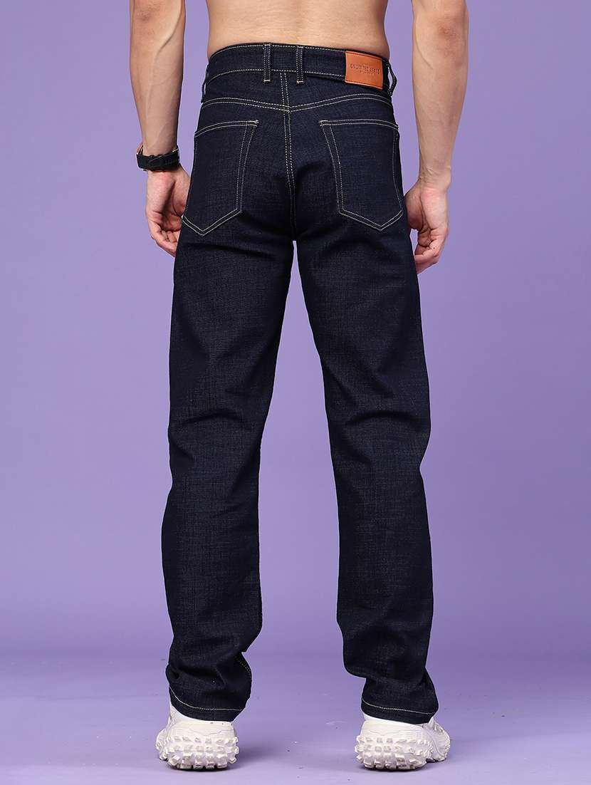 Men Plain Mid Rise Full Length Straight Jeans - 22357180 -  Standard Image - 4