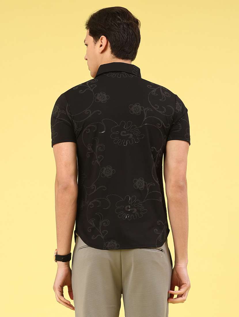 men printed short sleeve slim fit casual shirt - 22357192 -  Standard Image - 4