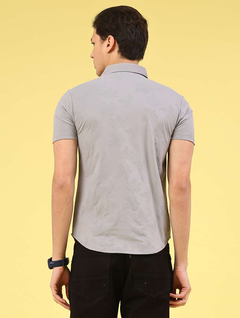 men printed short sleeve slim fit casual shirt - 22357207 -  Standard Image - 4