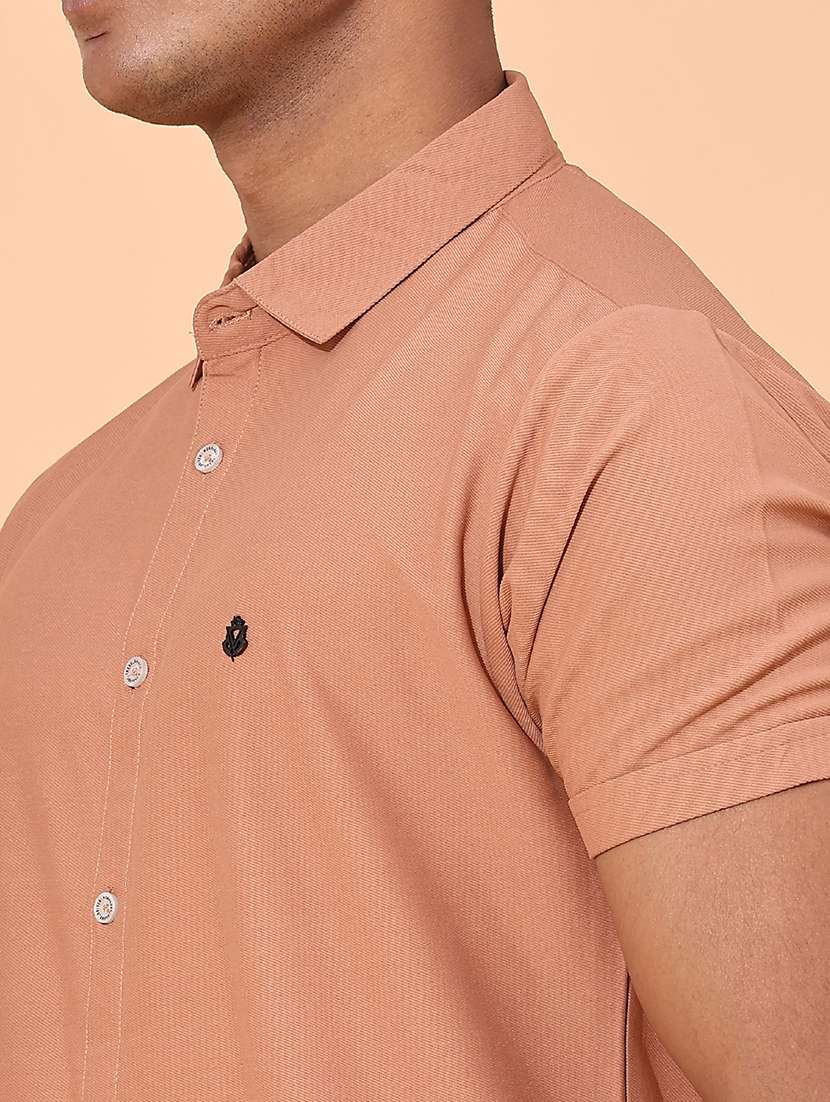 men solid short sleeve slim fit casual shirt - 22357217 -  Standard Image - 1