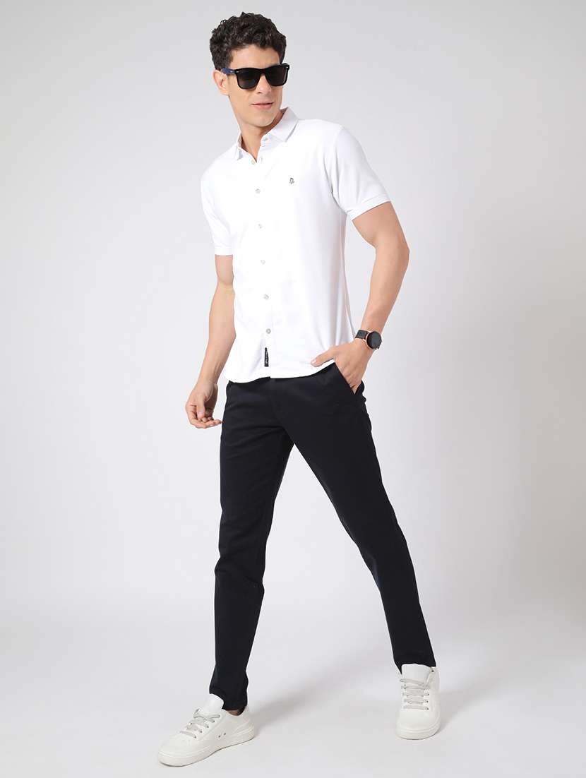 Men Solid Short Sleeve Slim Fit Casual Shirt - 22357226 -  Standard Image - 4