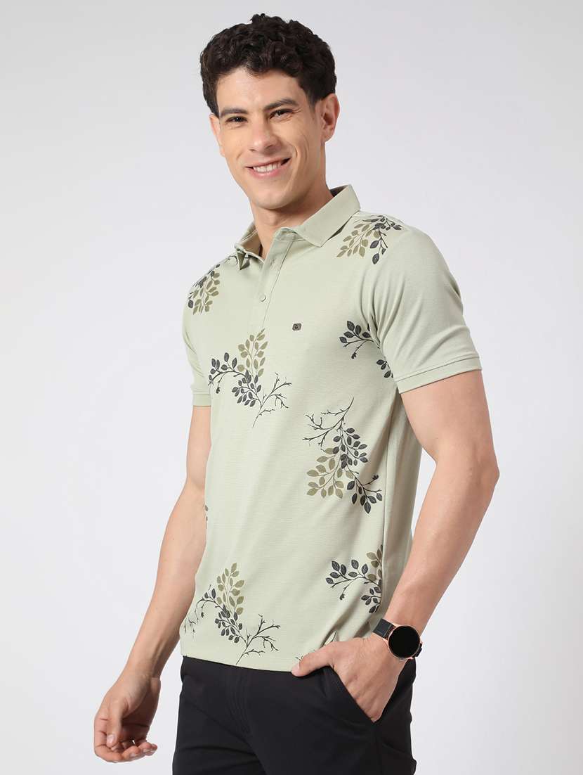 green cotton blend plain tshirt - 22357259 -  Standard Image - 1
