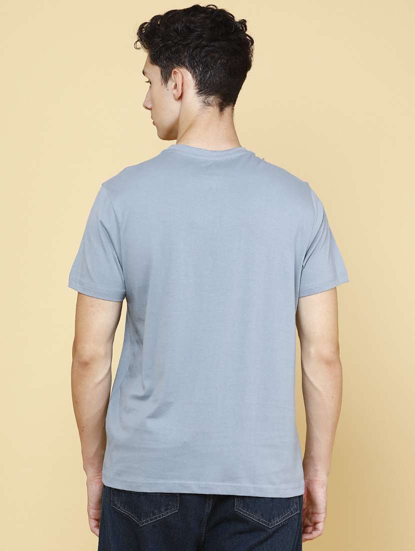 Men Solid Short Sleeve Regular Fit T-shirt - 22357263 -  Standard Image - 4