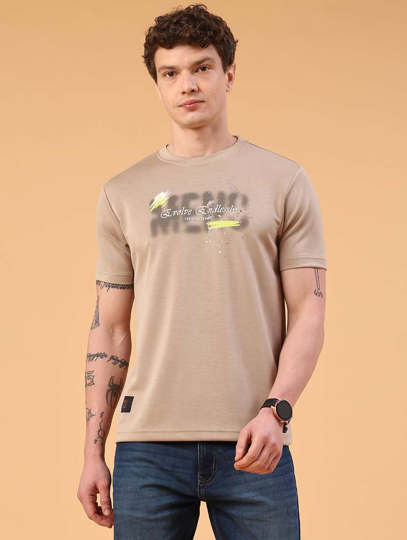 men typographic short sleeve slim fit t-shirt