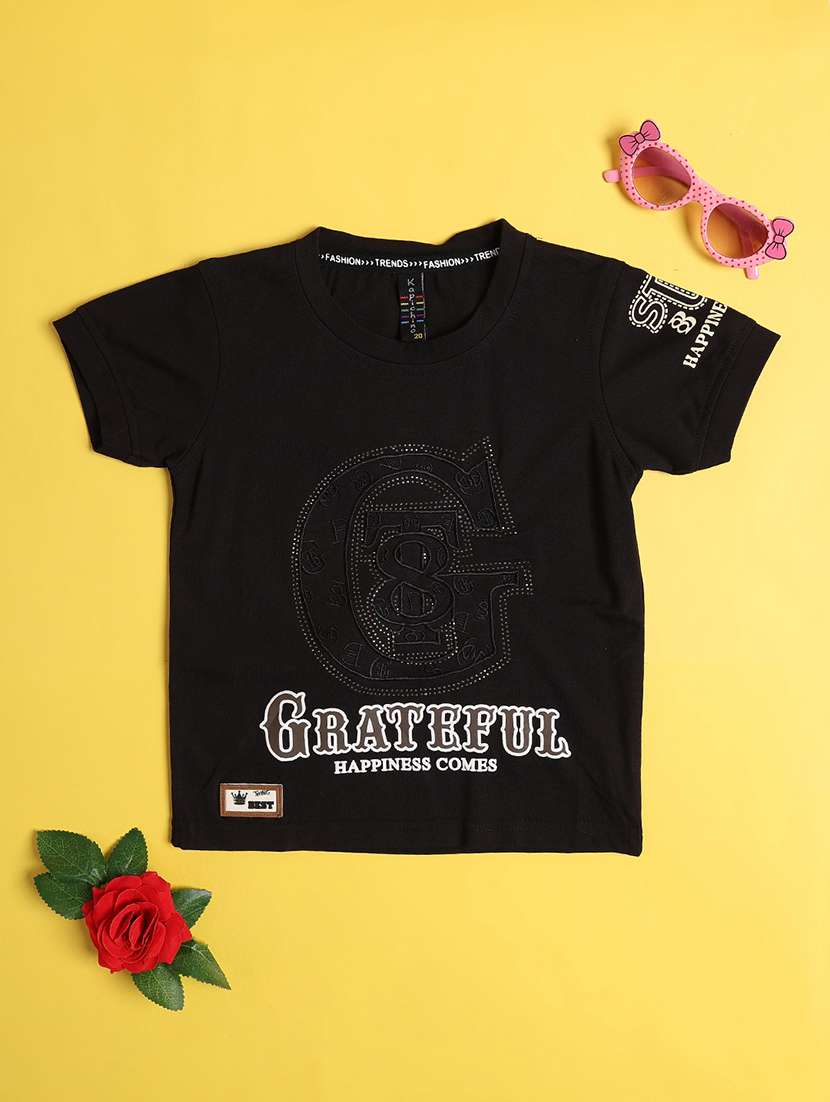 Boys Embroidered Round Neck Short Sleeves T-shirt - 22357307 -  Standard Image - 1