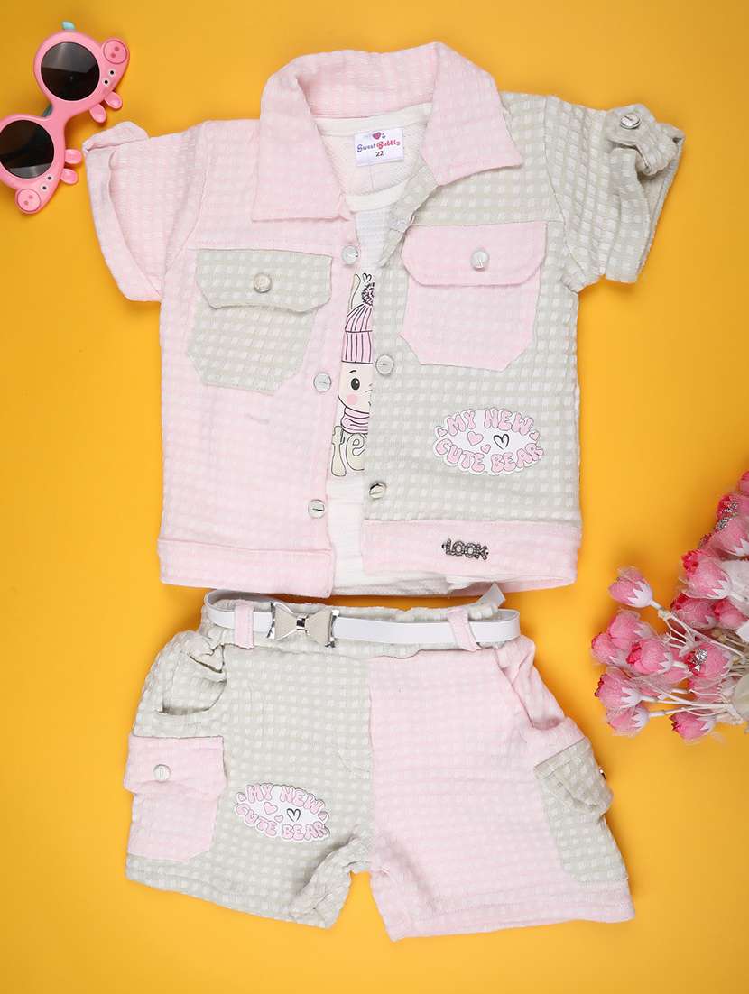 pink cotton twin sets & jump suit - 22357324 -  Standard Image - 1