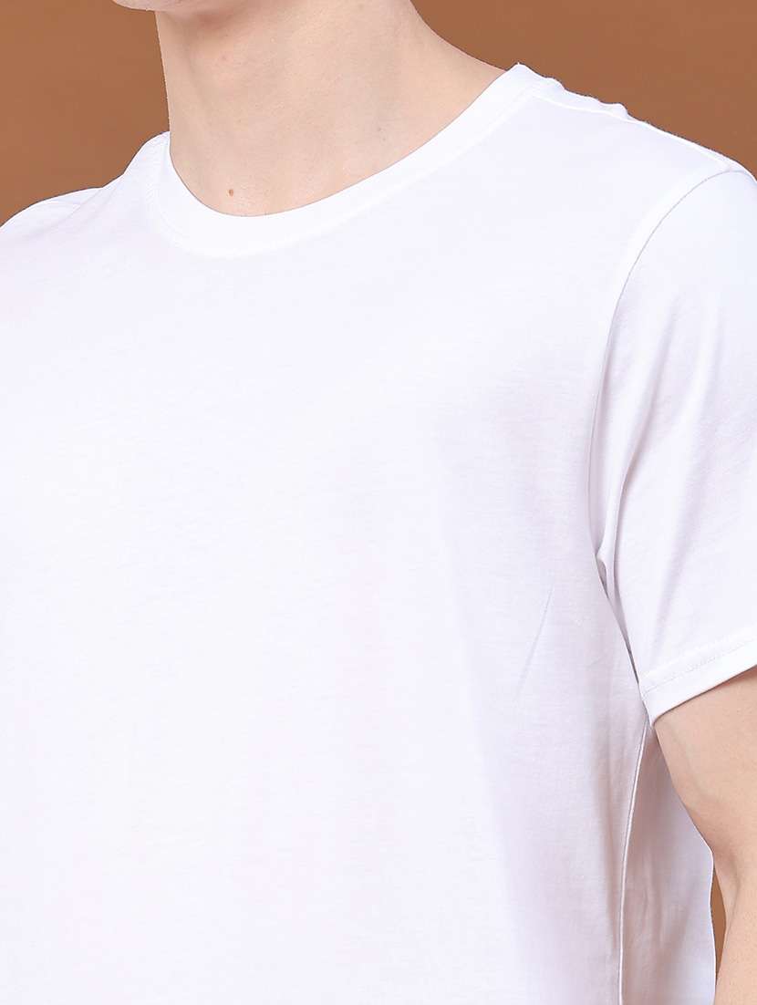 men solid round neck casual t-shirt - 22357336 -  Standard Image - 1