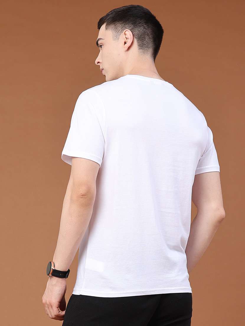 men solid round neck casual t-shirt - 22357336 -  Standard Image - 4