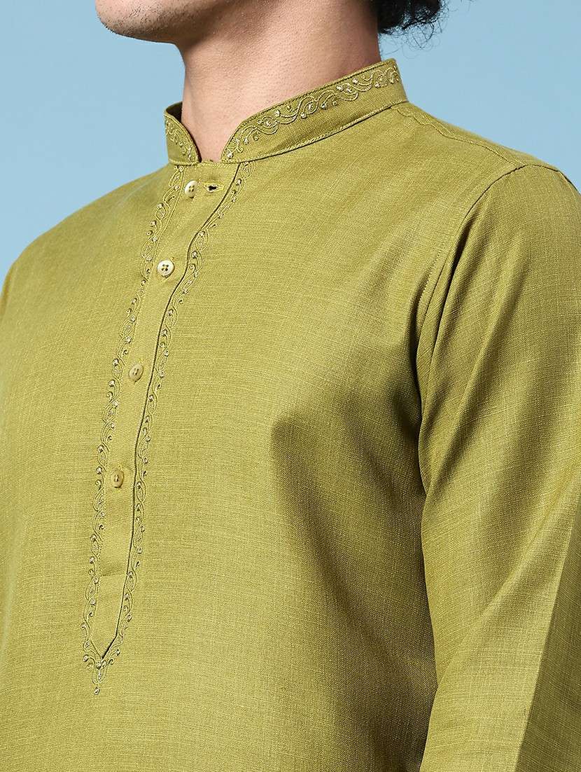 green kurta pyjama ethnic wear set - 22357361 -  Standard Image - 1