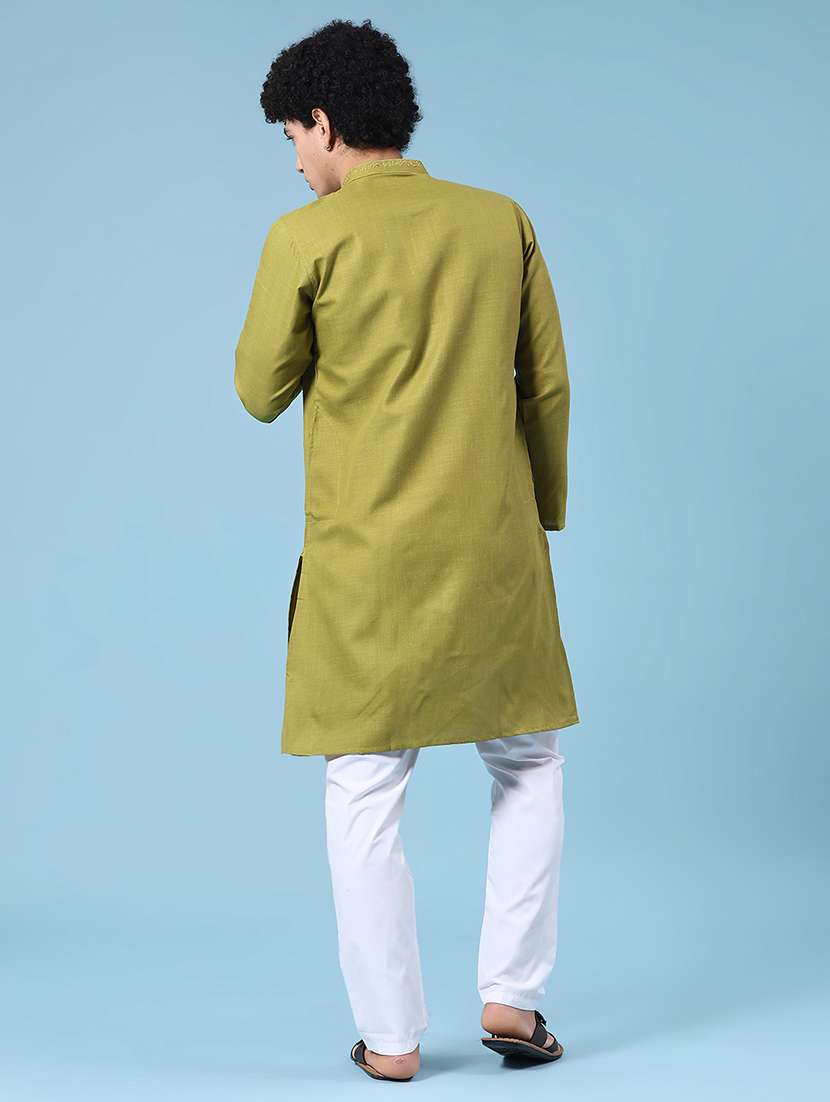 green kurta pyjama ethnic wear set - 22357361 -  Standard Image - 4