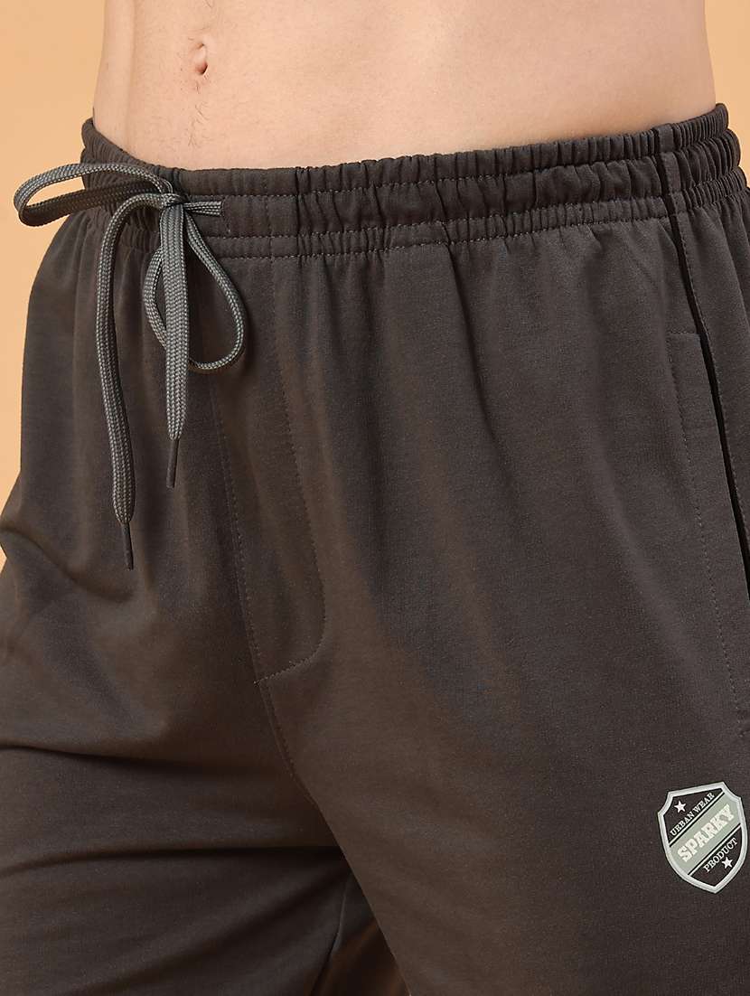 grey cotton  full length track pant - 22357367 -  Standard Image - 1